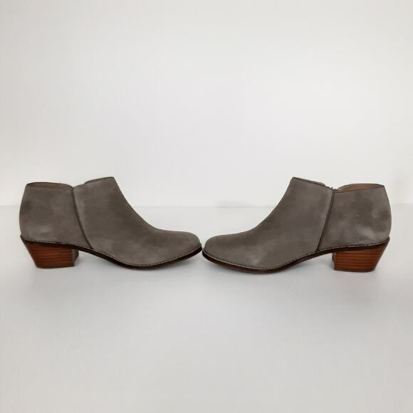 Vionic Serena Ankle Boot Taupe Suede Tassel Orthotic Booties Womens 7 Block Heel - Picture 6 of 11